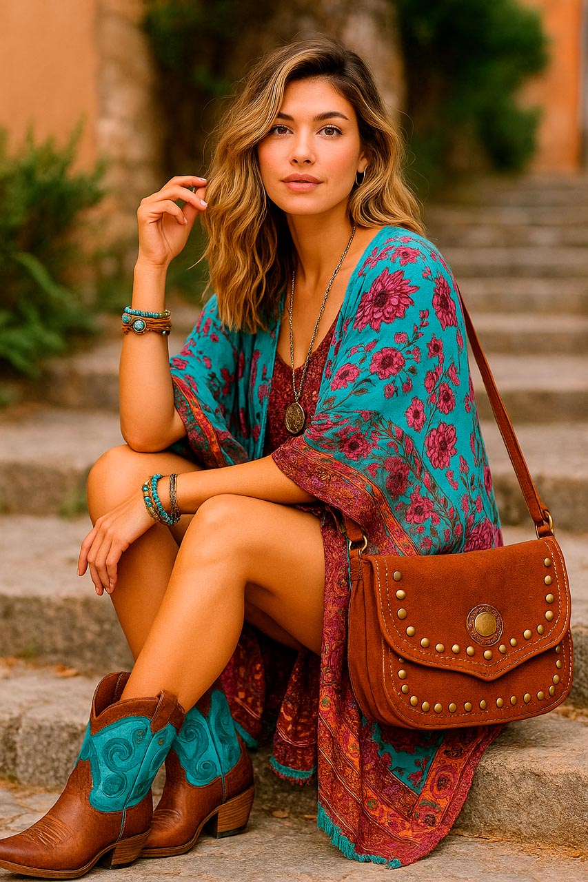Fotografía profesional de moda boho chic para marca personal en Madrid.